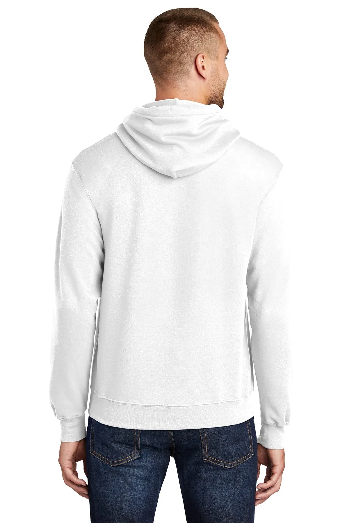 Port & Company Tall Core Fleece Custom Hoodies, White