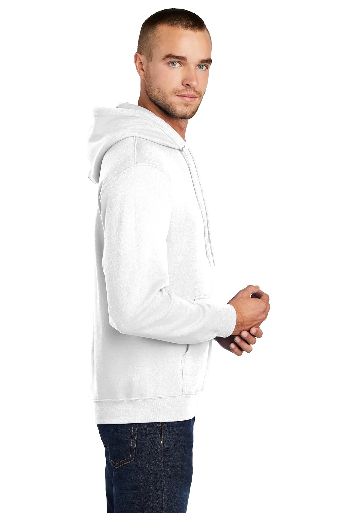 Port & Company Tall Core Fleece Custom Hoodies, White