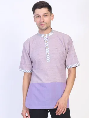 Purple Classic Men Cotton Kurta