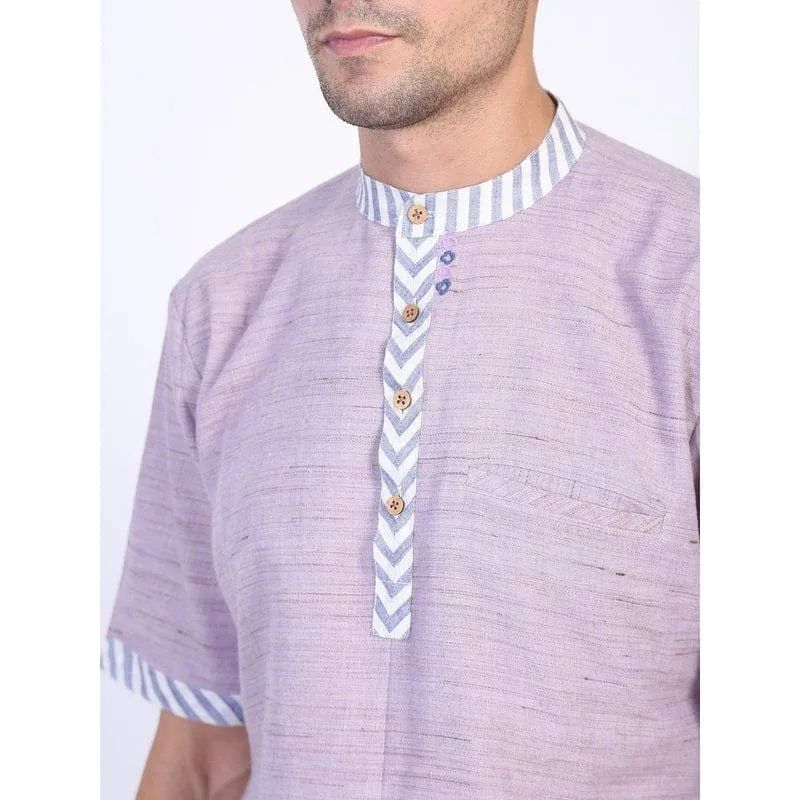 Purple Classic Men Cotton Kurta