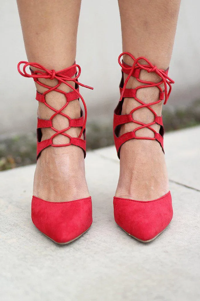 Red Strappy Heels