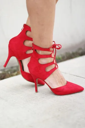 Red Strappy Heels