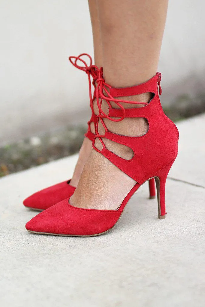 Red Strappy Heels