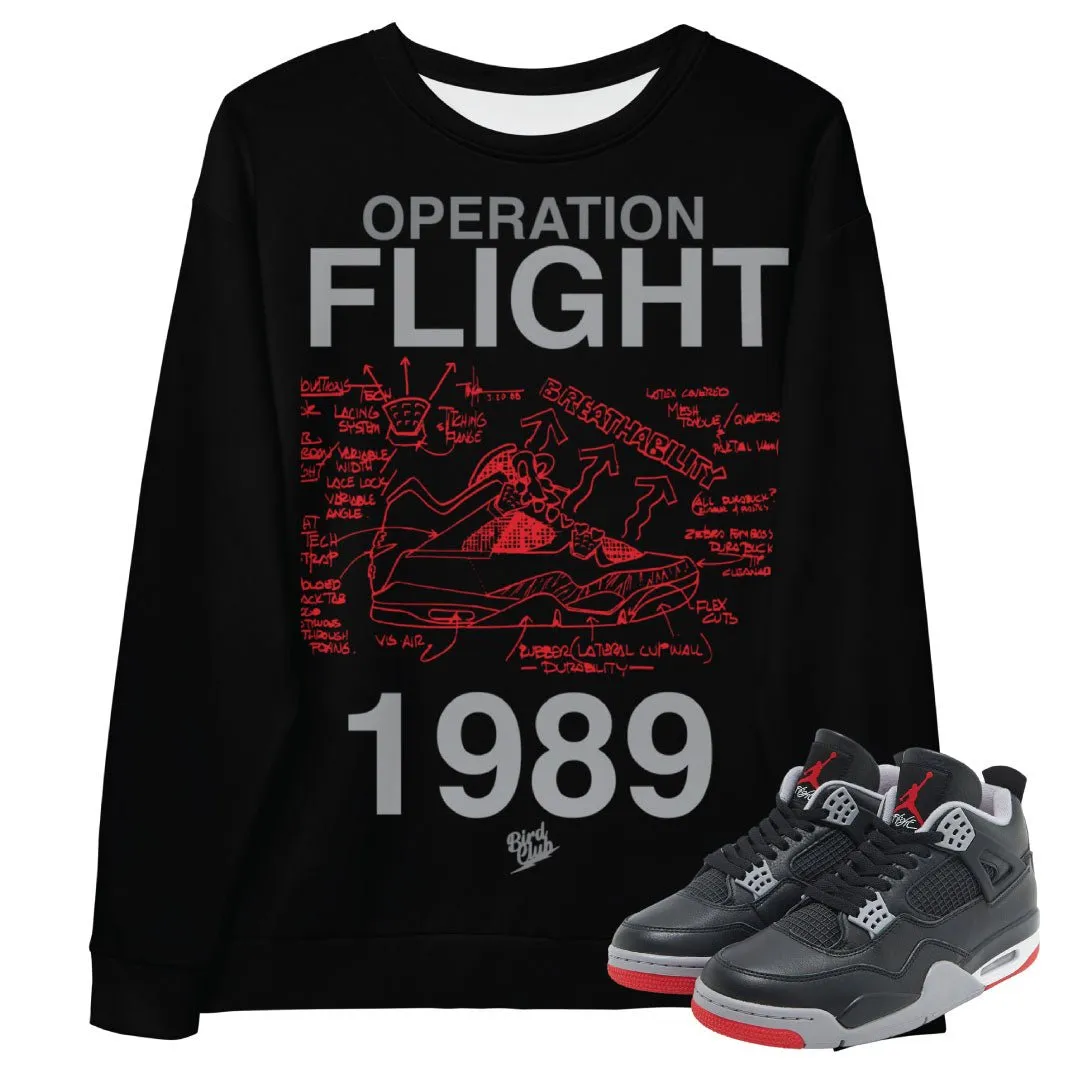 Retro 4 Bred Reimagined "Operation Flight" Sweater