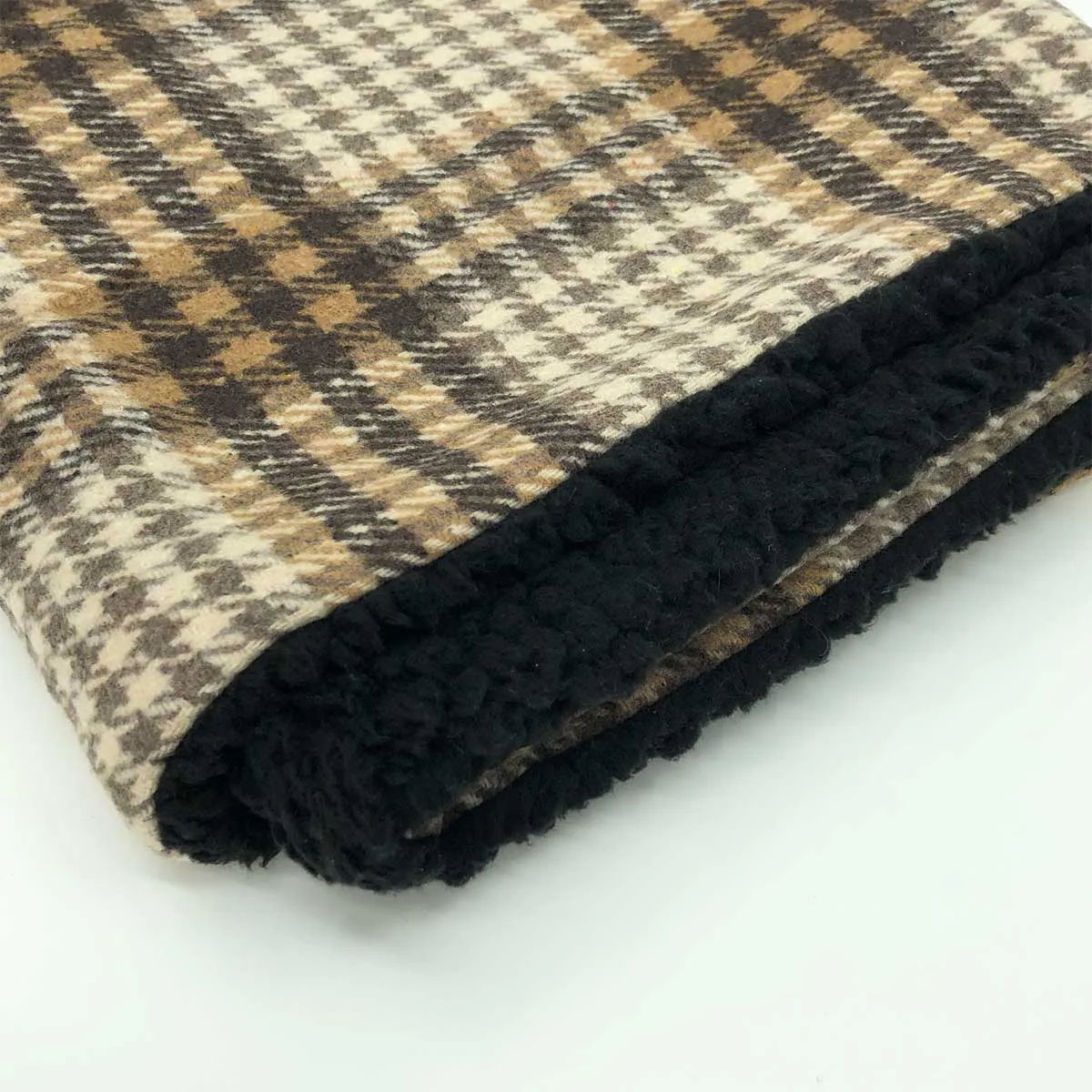 Sherpa Lined Pet Blanket in Brown & White