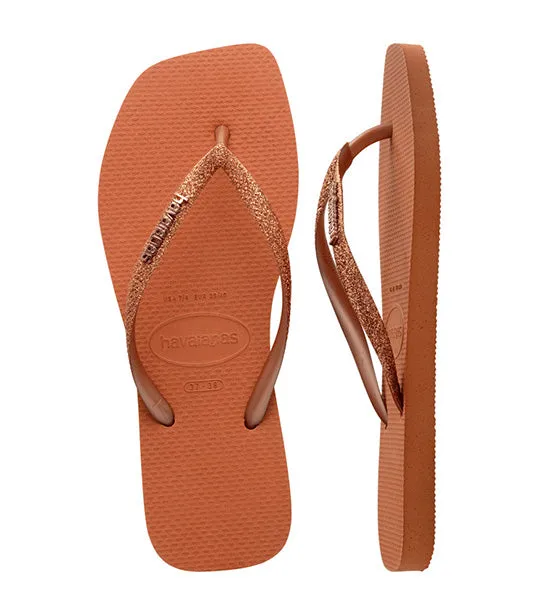 Slim Square Glitter Flip Flops Cerraddo Orange