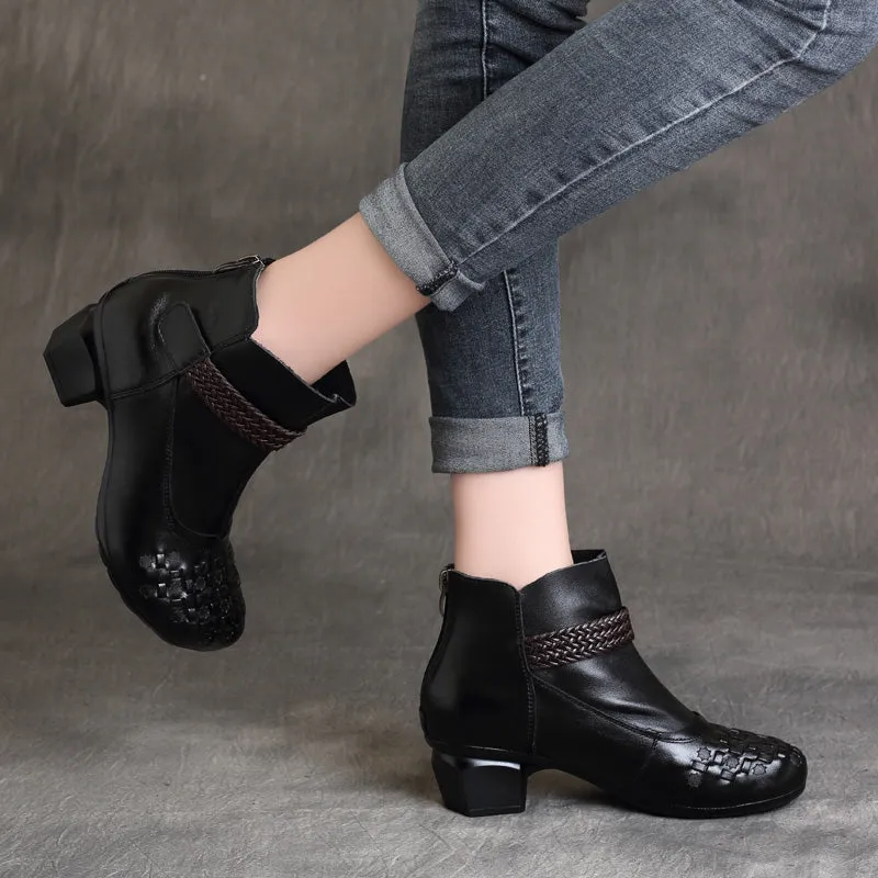 Square Head Waterproof Platform Chunky Boots