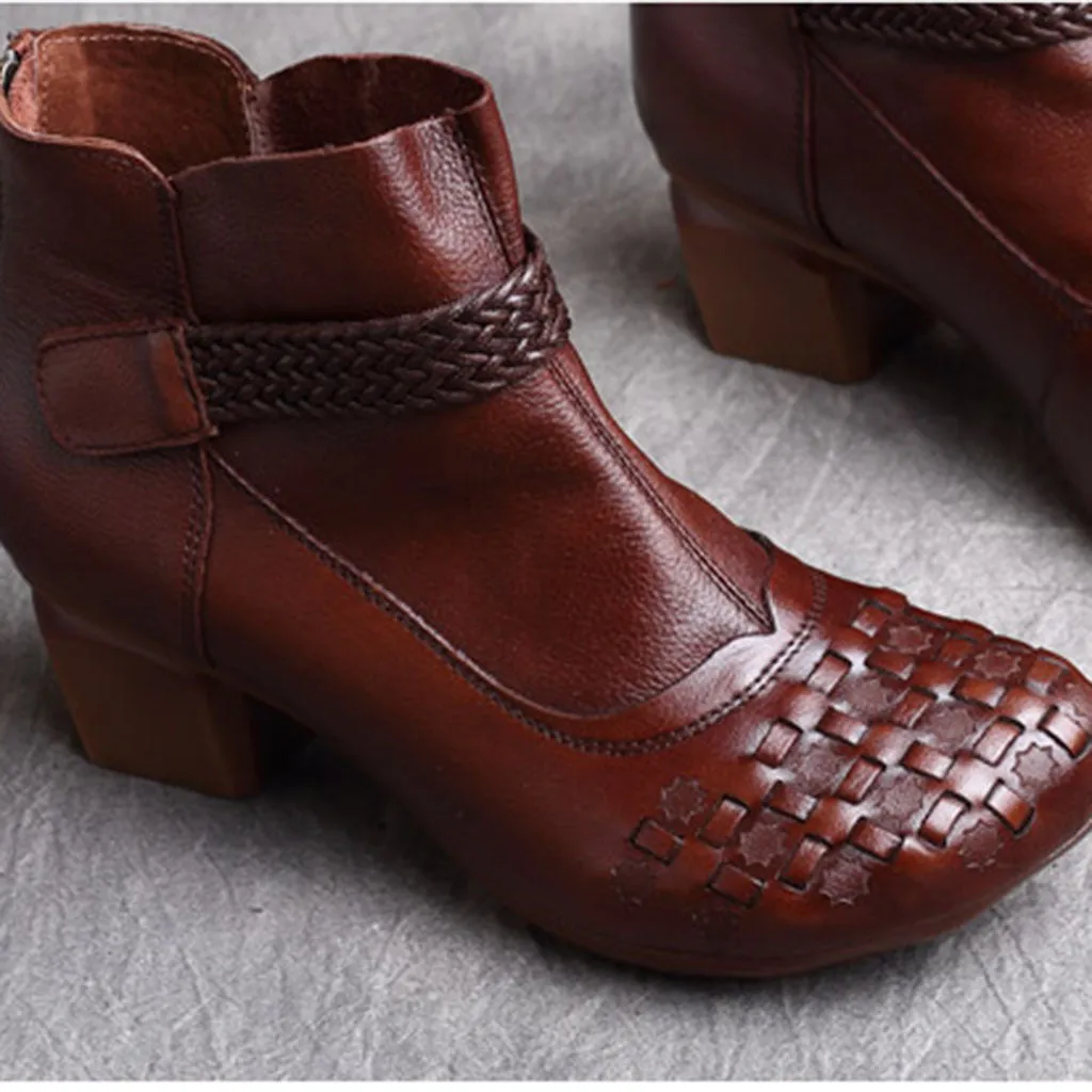 Square Head Waterproof Platform Chunky Boots