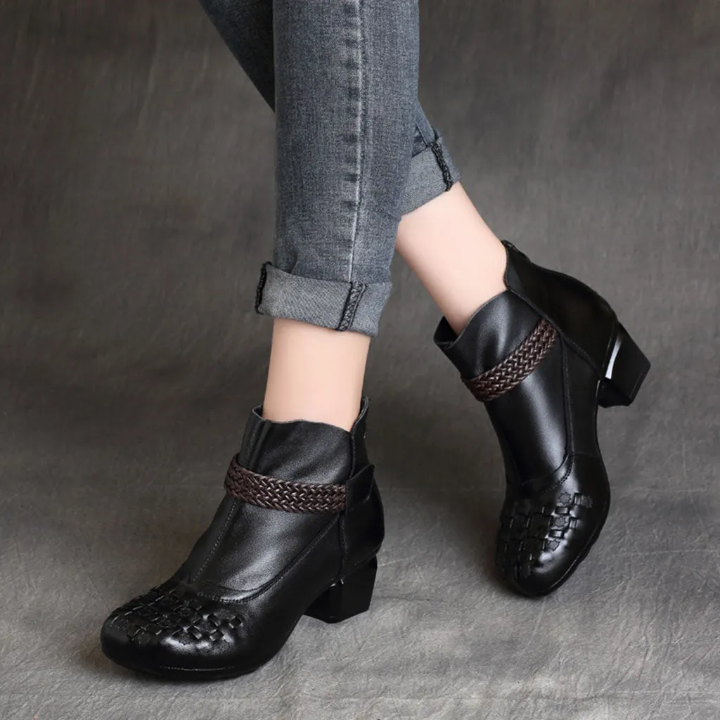 Square Head Waterproof Platform Chunky Boots