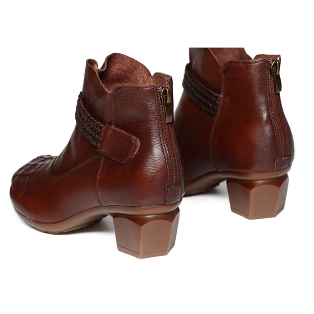 Square Head Waterproof Platform Chunky Boots