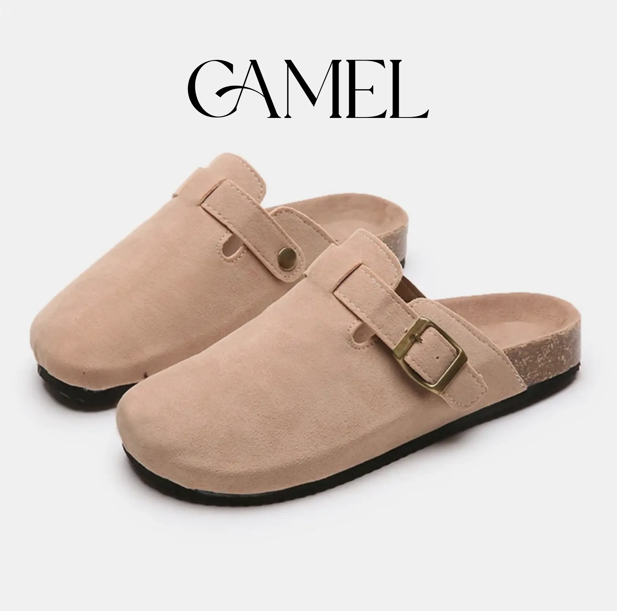 Suede Buckle Clogs $40