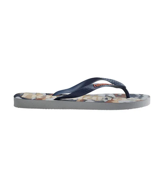 Top Logomania Fashion Flip Flops Ice Gray