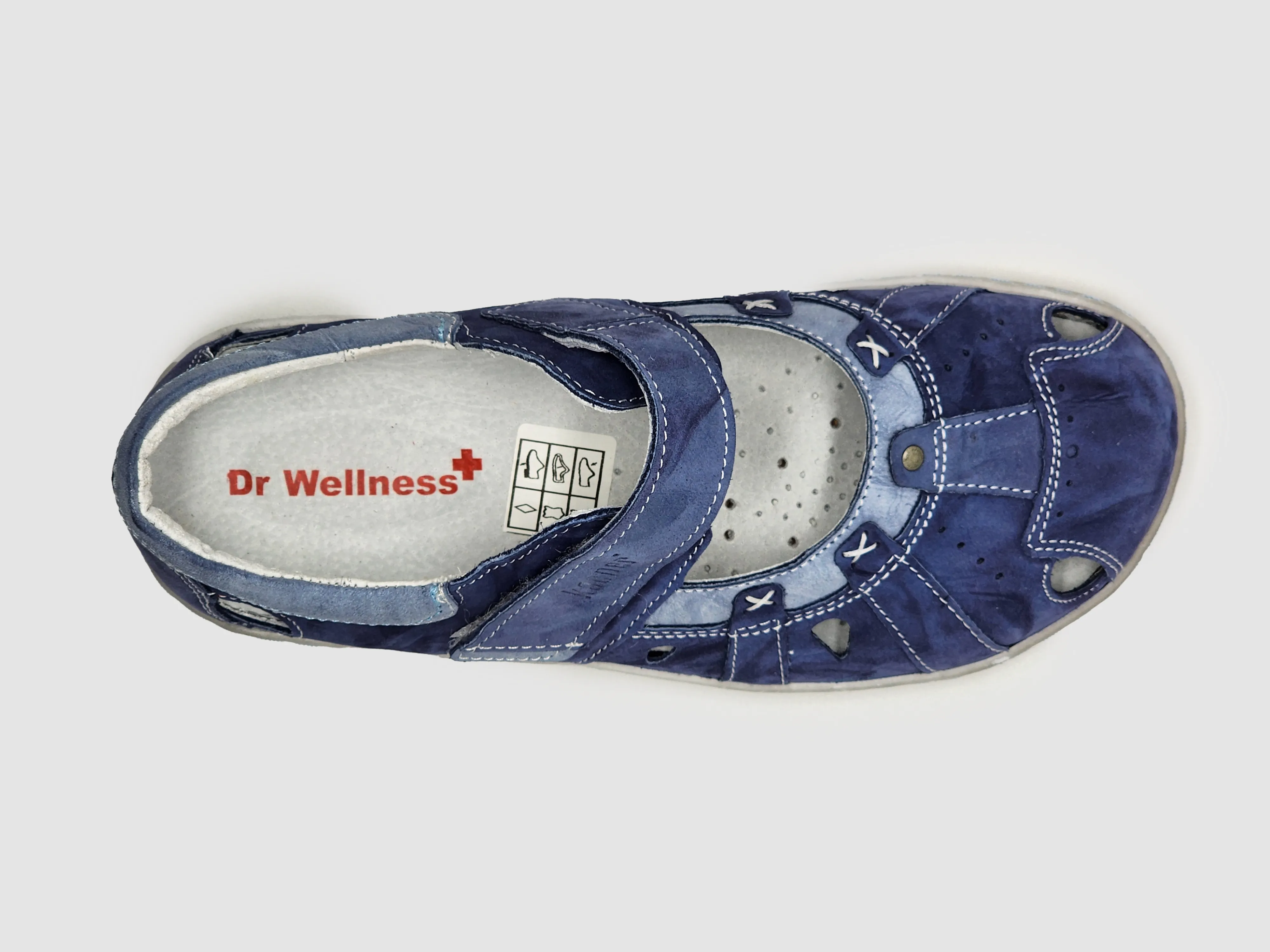 Women's Dr Wellness Leather Sandals - Blue